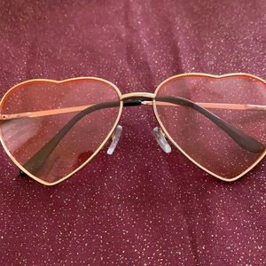 Pink and gold heart sunglasses